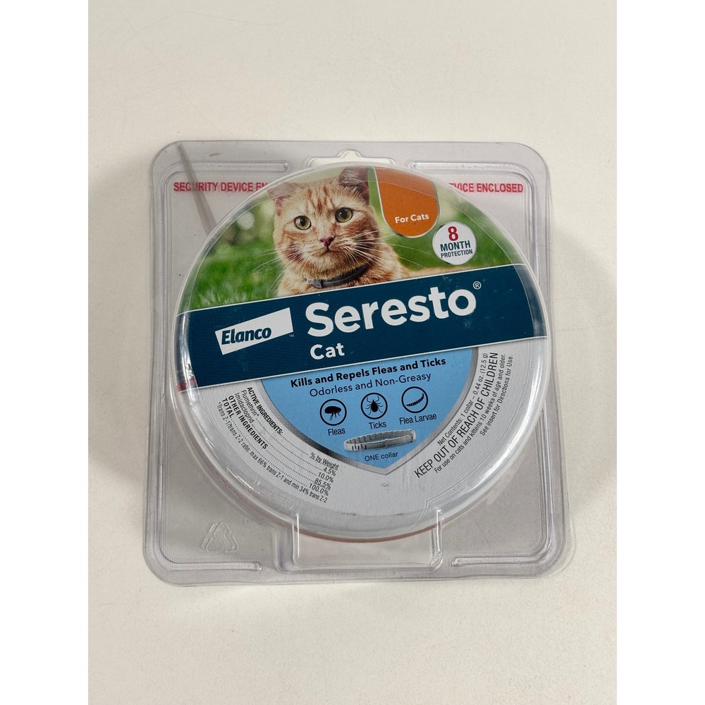 Elanco Seresto Flea and Tick Collar for Cats 8 Month Protection Odorless 1 Count
